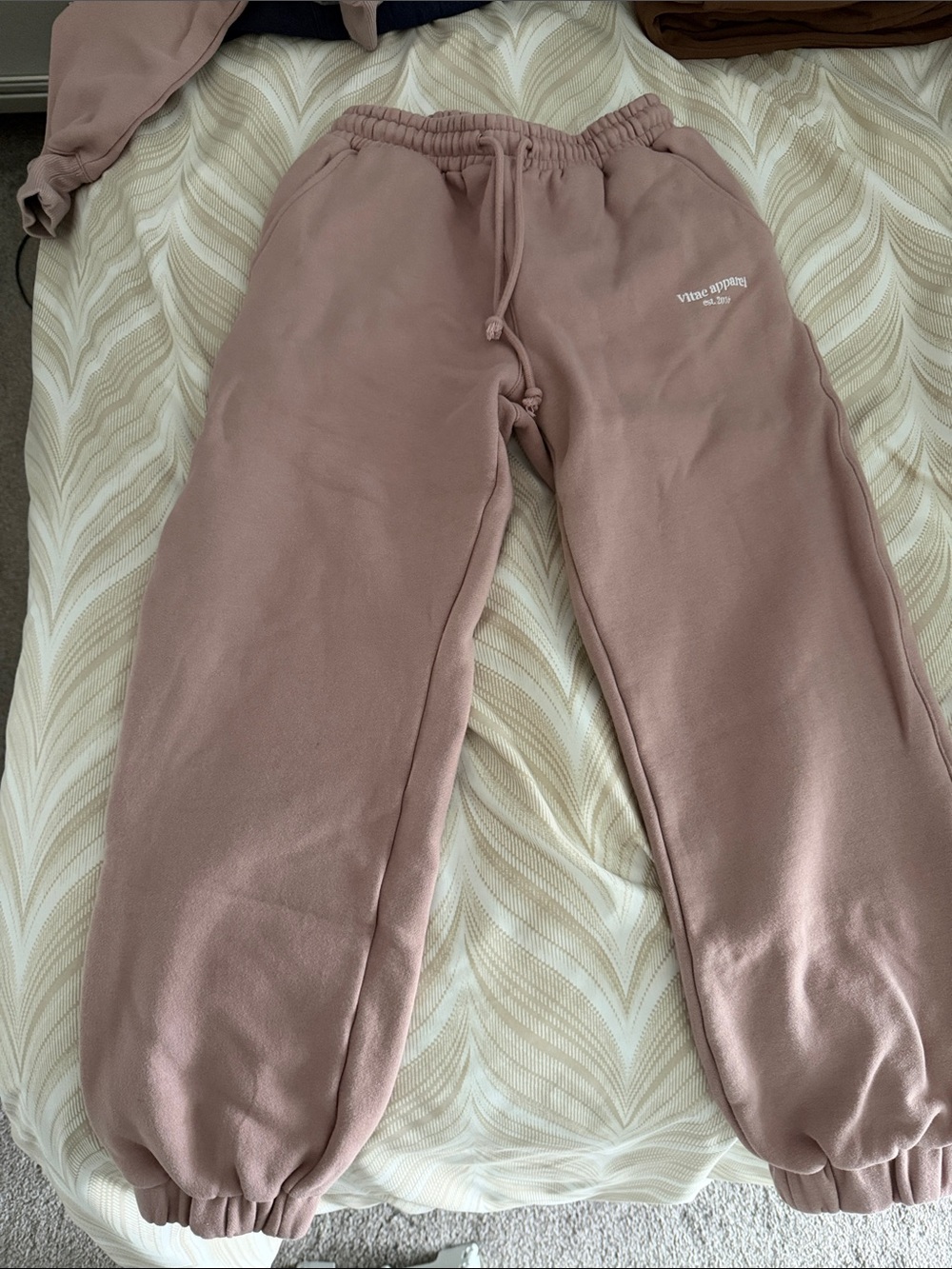 Women's Mauve Drawstring Joggers with Elastic Cuffs